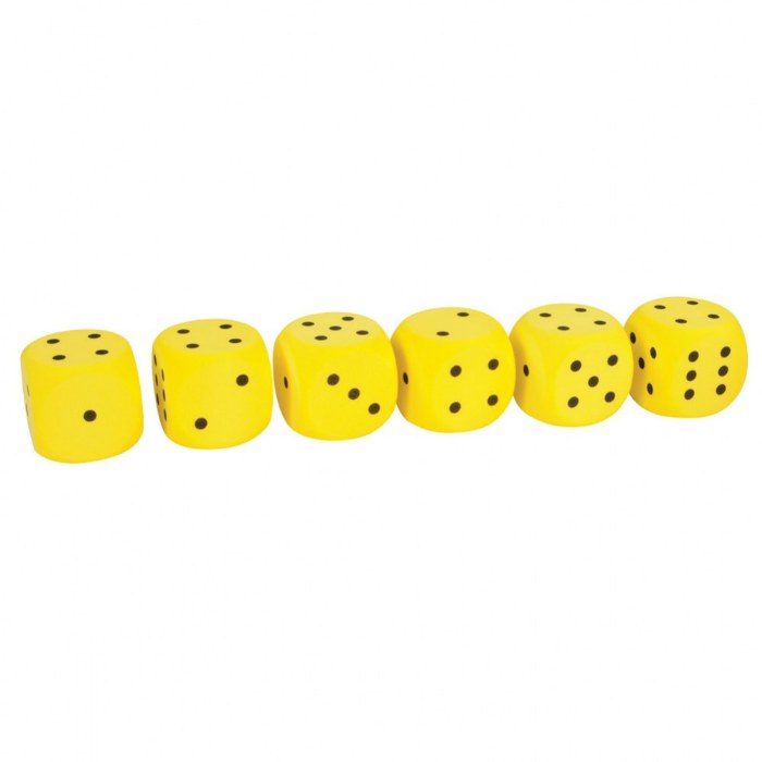 Primary Image of 2" Foam Dice - 6 Piece Sets