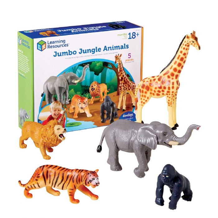 Alternate Image #1 of Jumbo Jungle Animals - 5 Pieces