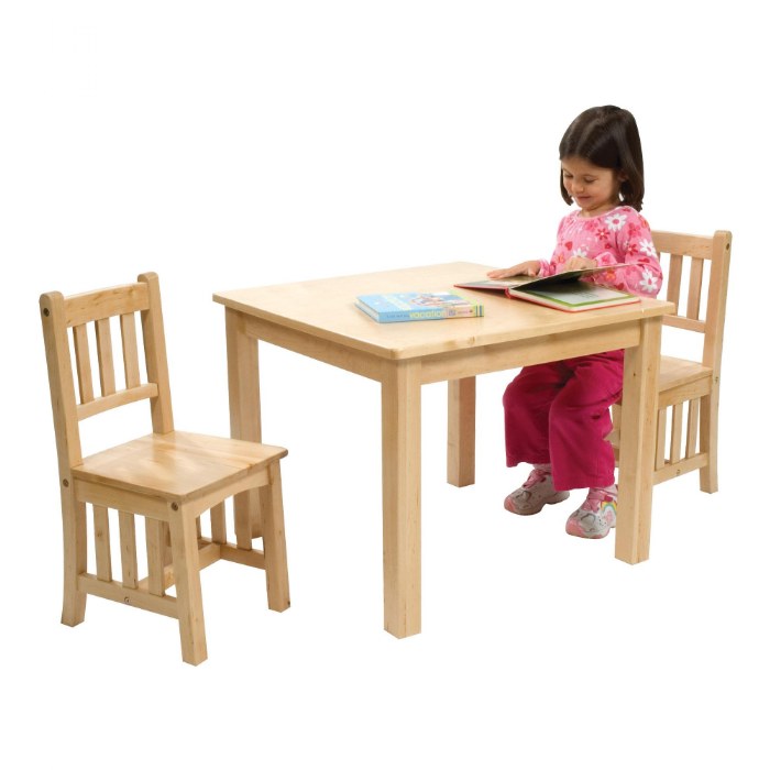 Alternate Image #1 of Birch Wood Mission Table with Two Chairs