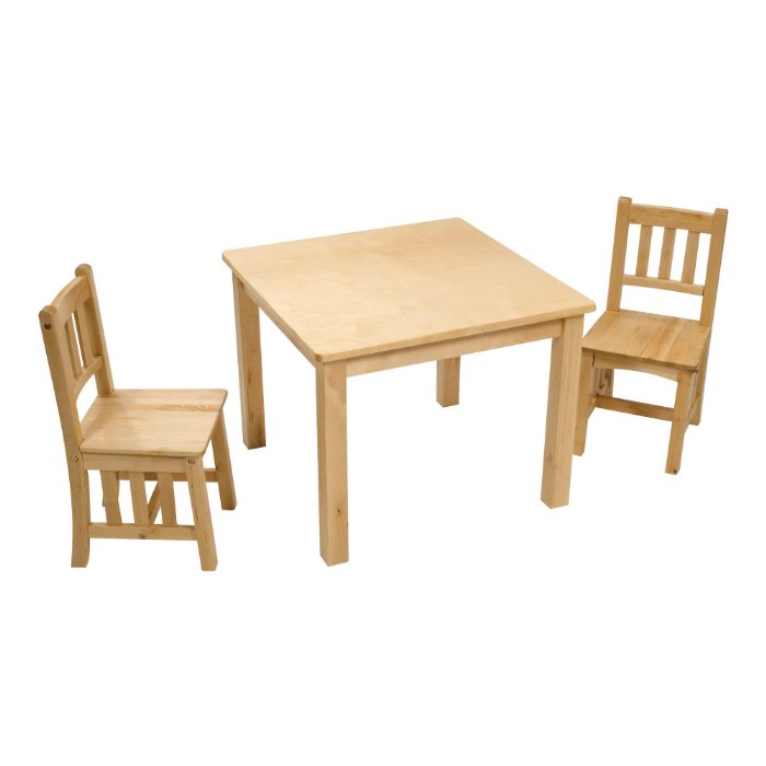 Primary Image of Birch Wood Mission Table with Two Chairs