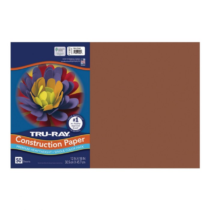Primary Image of 12" x 18" Tru-Ray&reg; Construction Paper (Case Pack) - Brown
