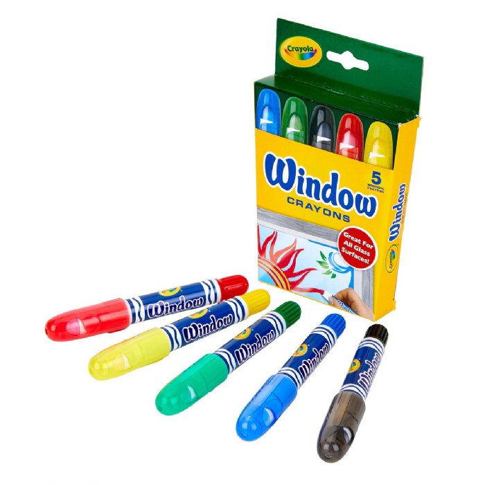 Alternate Image #1 of Crayola&reg; Easy to Wash Off Window Crayons - Single Box