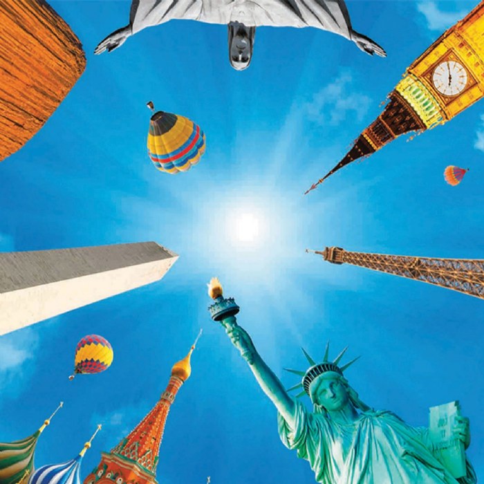 Alternate Image #1 of Round Table Puzzle - Landmarks - 500 Pieces