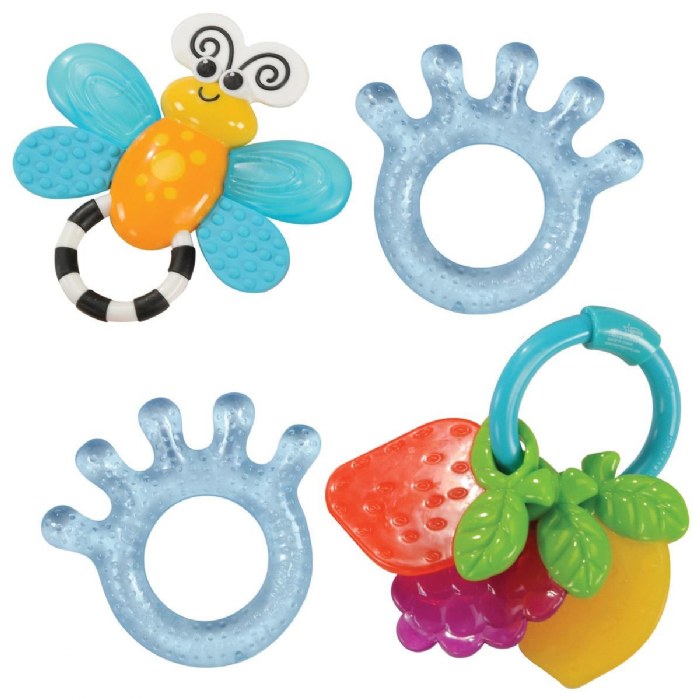 Primary Image of Textured Cooling Teethers and Soothers - Set of 4