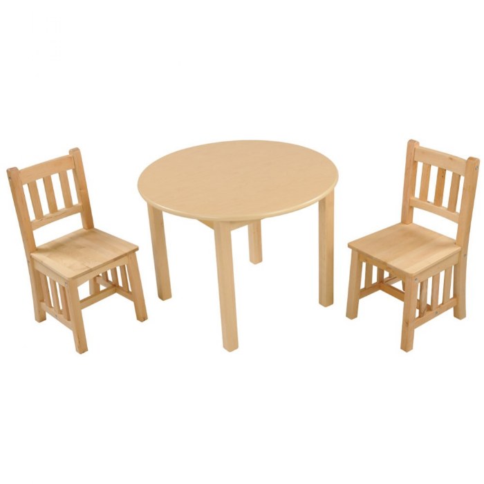 Primary Image of Wooden Round Mission Table with 2 Chairs