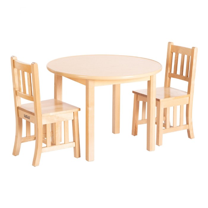 Alternate Image #1 of Wooden Round Mission Table with 2 Chairs