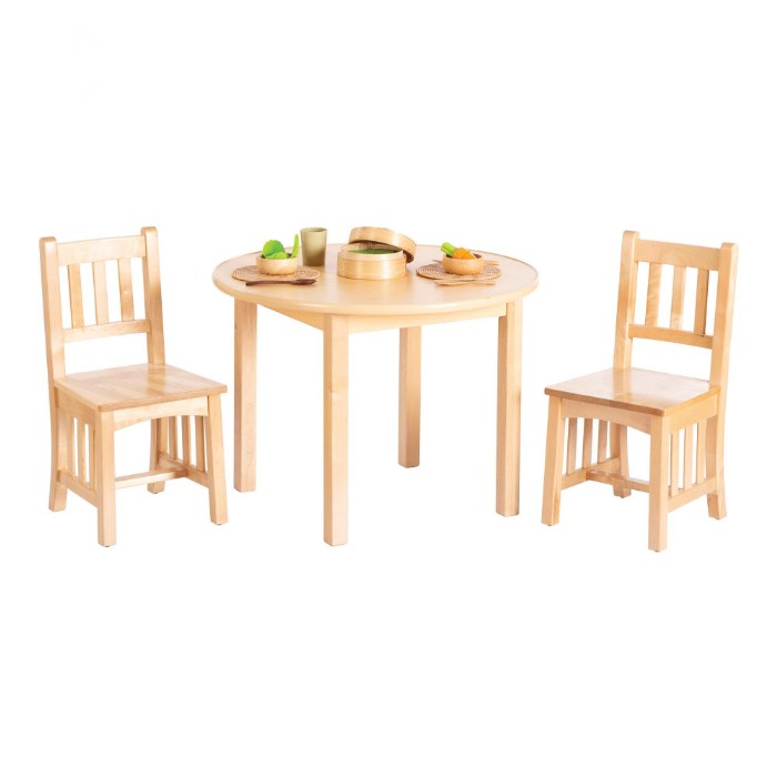 Alternate Image #1 of Wooden Round Mission Table with 2 Chairs