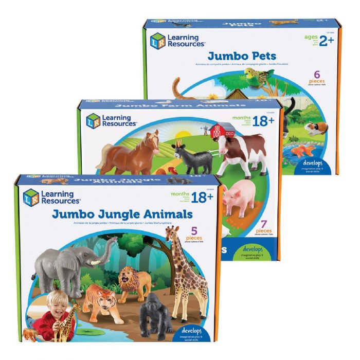 Alternate Image #1 of Jumbo Animals Set of 18 - Farm, Jungle, & Pets
