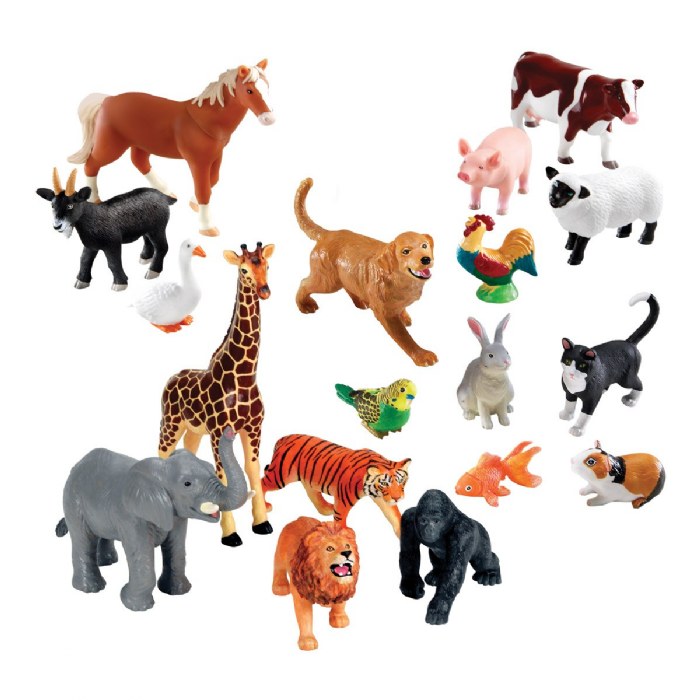 Primary Image of Jumbo Animals Set of 18 - Farm, Jungle, & Pets