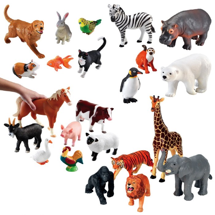 Primary Image of Jumbo Animals from the Jungle, Zoo and Farm - 24 Pieces