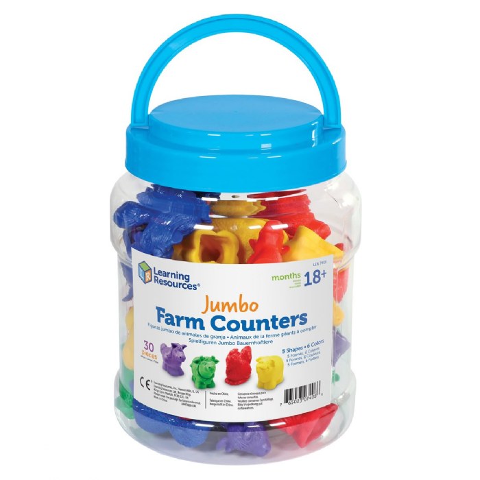 Alternate Image #1 of Jumbo Farm Animal Counters - 30 Pieces