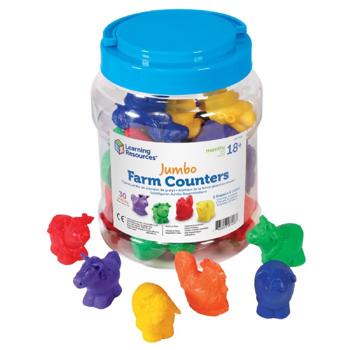 Primary Image of Jumbo Farm Animal Counters - 30 Pieces