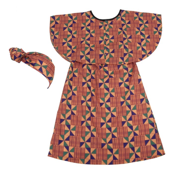 Alternate Image #1 of Festive Multiethnic Kente-Inspired Boubou Girl Garment