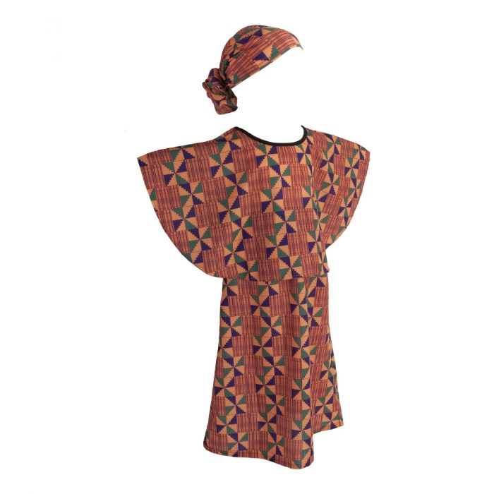 Alternate Image #1 of Festive Multiethnic Kente-Inspired Boubou Girl Garment