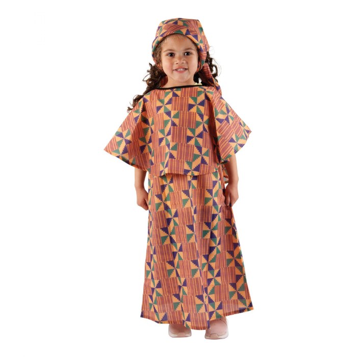 Alternate Image #1 of Festive Multiethnic Kente-Inspired Boubou Girl Garment
