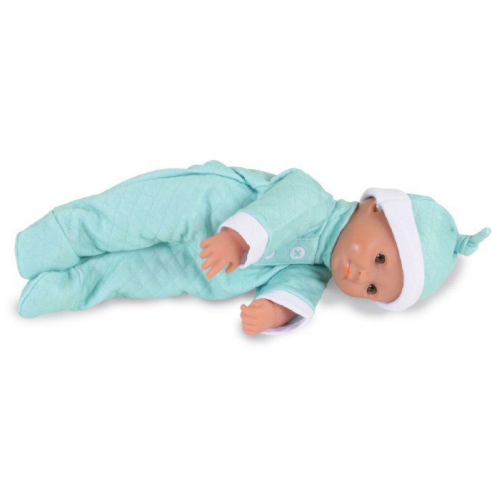 Alternate Image #1 of Soft Body 11" Baby Doll with Romper and Cap - Hispanic