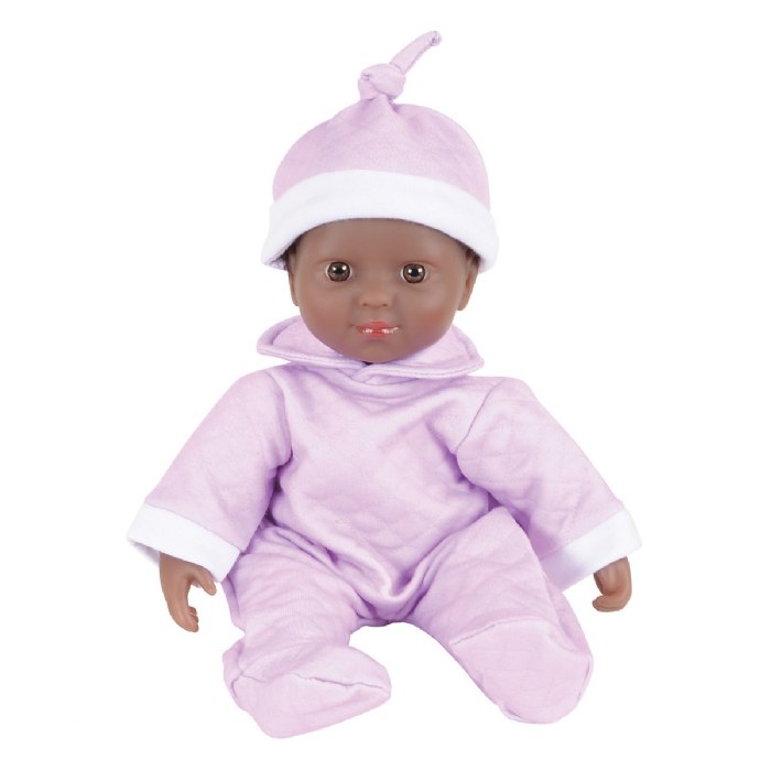 Primary Image of Soft Body 11" Baby Doll with Romper and Cap - African American