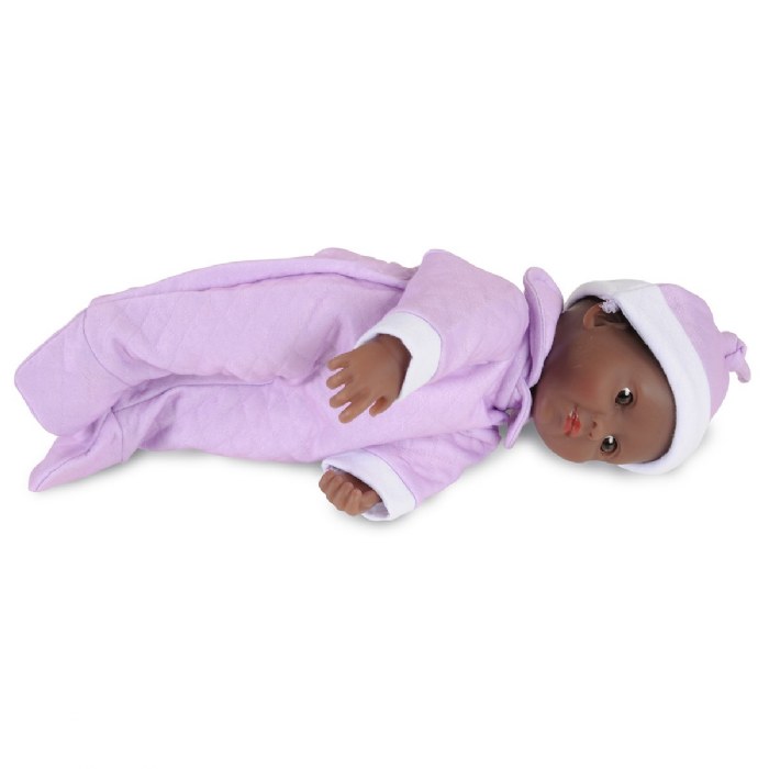 Alternate Image #1 of Soft Body 11" Baby Doll with Romper and Cap - African American