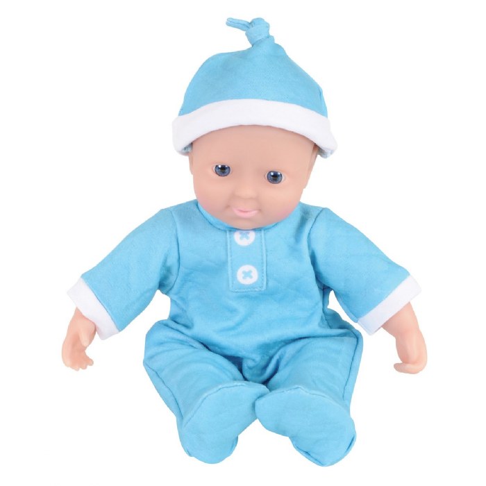 Primary Image of Soft Body 11" Baby Doll with Romper and Cap - Caucasian