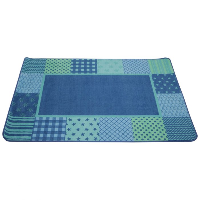 Alternate Image #1 of Pattern Blocks Carpet - Blue - 4' x 6' Rectangle