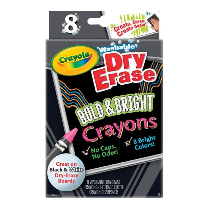 Primary Image of Crayola&reg; Washable, Dry Erase Bold & Bright Crayons - 8 Count