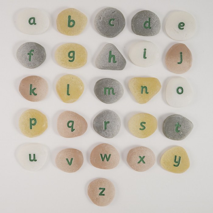 Alternate Image #1 of Lowercase Alphabet Pebbles - Set of 26