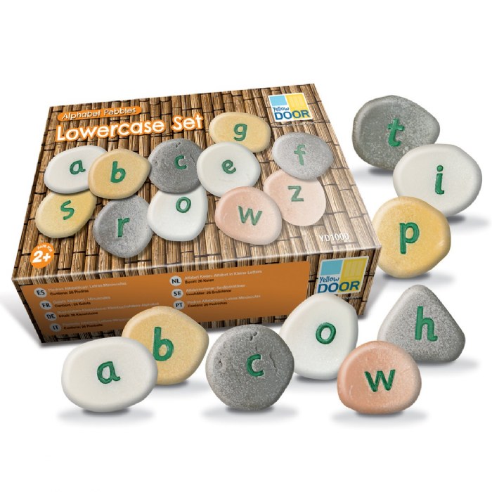 Alternate Image #1 of Lowercase Alphabet Pebbles - Set of 26