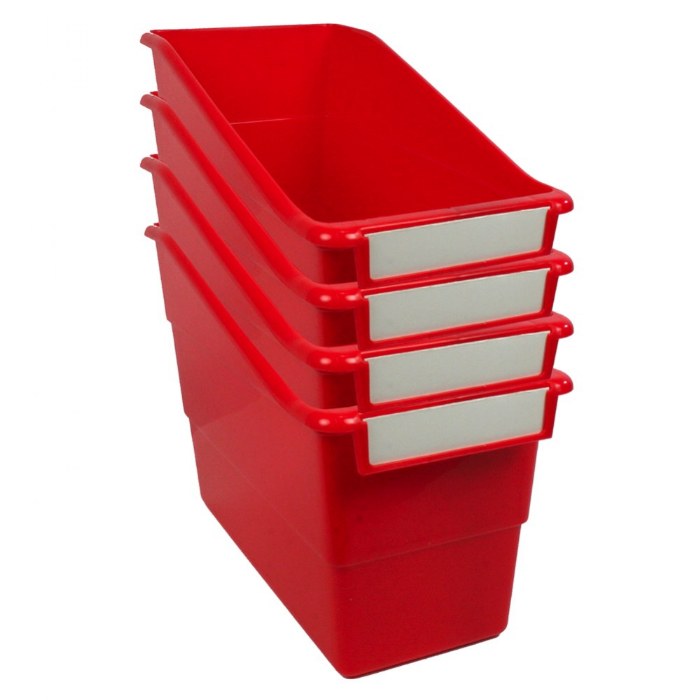 Alternate Image #1 of Shelf File Set of 4 - Red