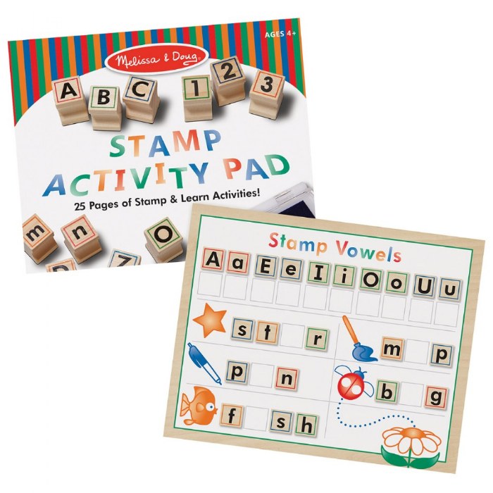 Alternate Image #1 of Wooden ABC 123 Stamp Set