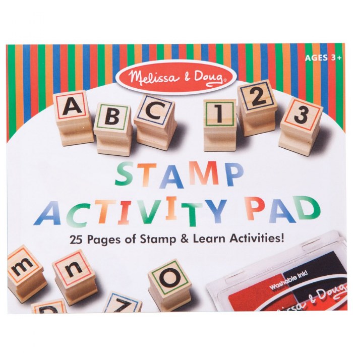 Alternate Image #1 of Wooden ABC 123 Stamp Set