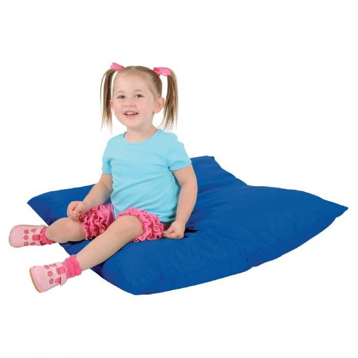 Alternate Image #1 of Jumbo Pillow with Removable Cover - Blue