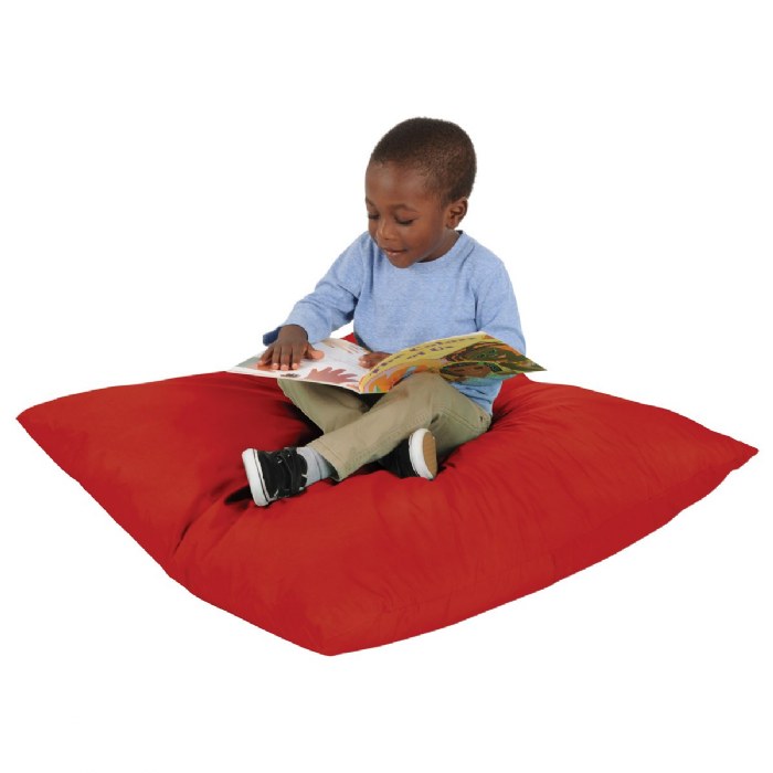 Alternate Image #1 of Jumbo Pillow with Removable Cover - Red