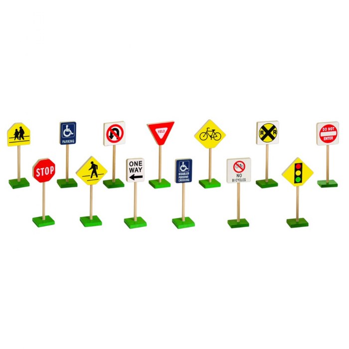 Alternate Image #1 of Miniature Traffic Signs 7" High - 13 Pieces