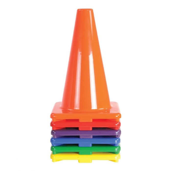 Alternate Image #1 of 12" Outdoor Durable Rainbow Cone - Set of 6