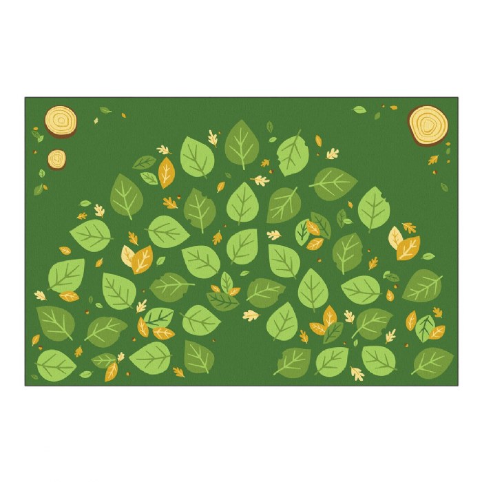 Primary Image of Falling Leaves Carpets - Green - Rectangle