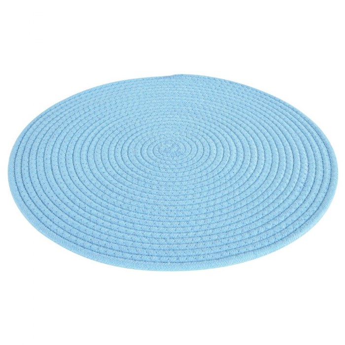 Alternate Image #1 of Flex Spot Woven Mat - Blue - 18" Round - Set of 6