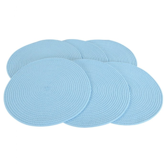 Primary Image of Flex Spot Woven Mat - Blue - 18" Round - Set of 6