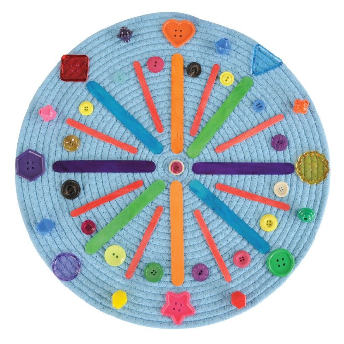 Alternate Image #1 of Flex Spot Woven Mat - Blue - 18" Round - Set of 6