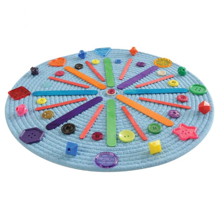 Alternate Image #1 of Flex Spot Woven Mat - Blue - 18" Round - Set of 6