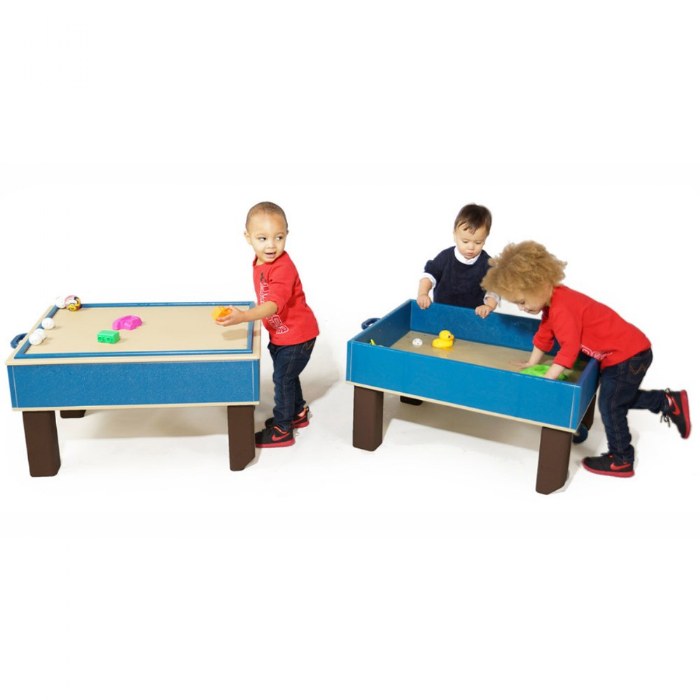 Alternate Image #1 of Nesting Nature Table - Toddler Height 20" - Blue/Chocolate