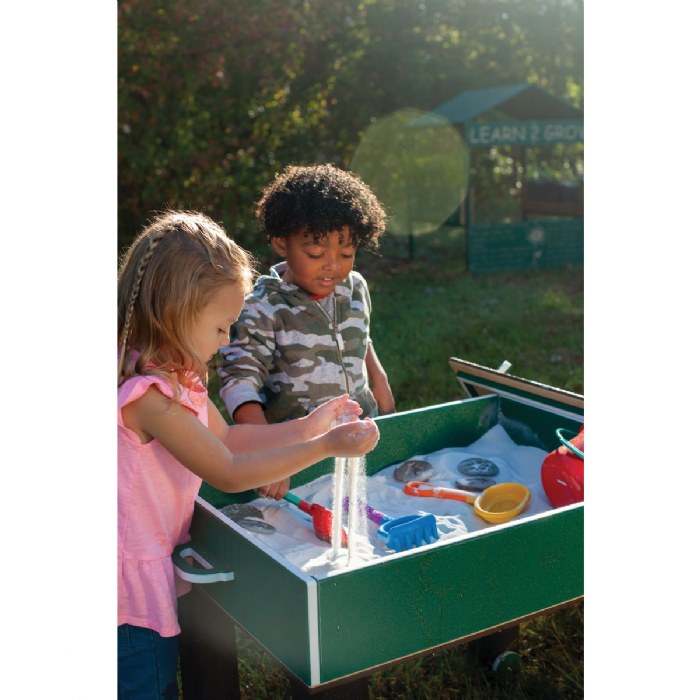 Alternate Image #1 of Nesting Nature Table - Preschool Height 24" - Blue/Chocolate