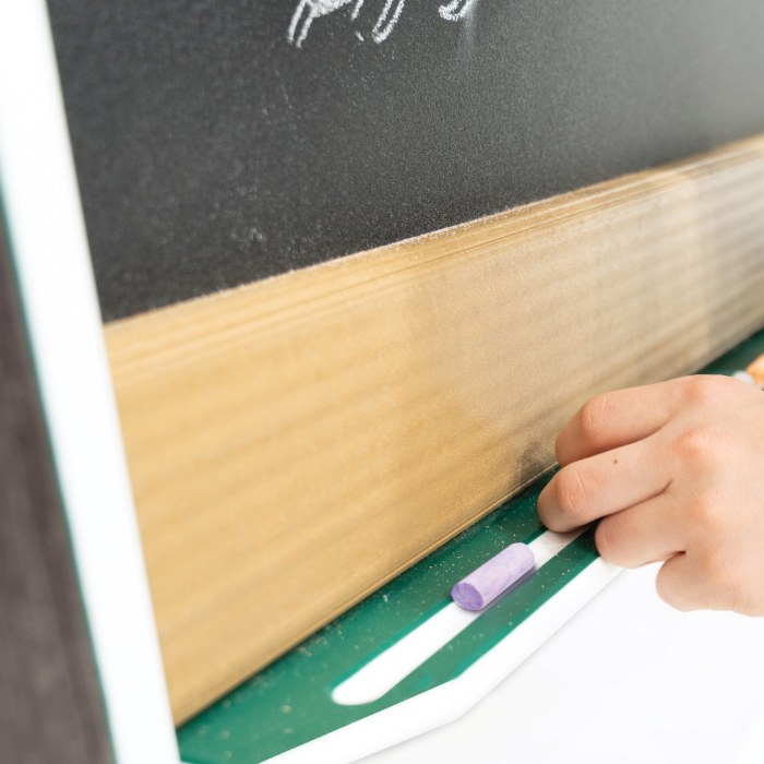 Alternate Image #1 of Double-Sided Magnetic Outdoor Chalkboard with Casters - Green/Chocolate