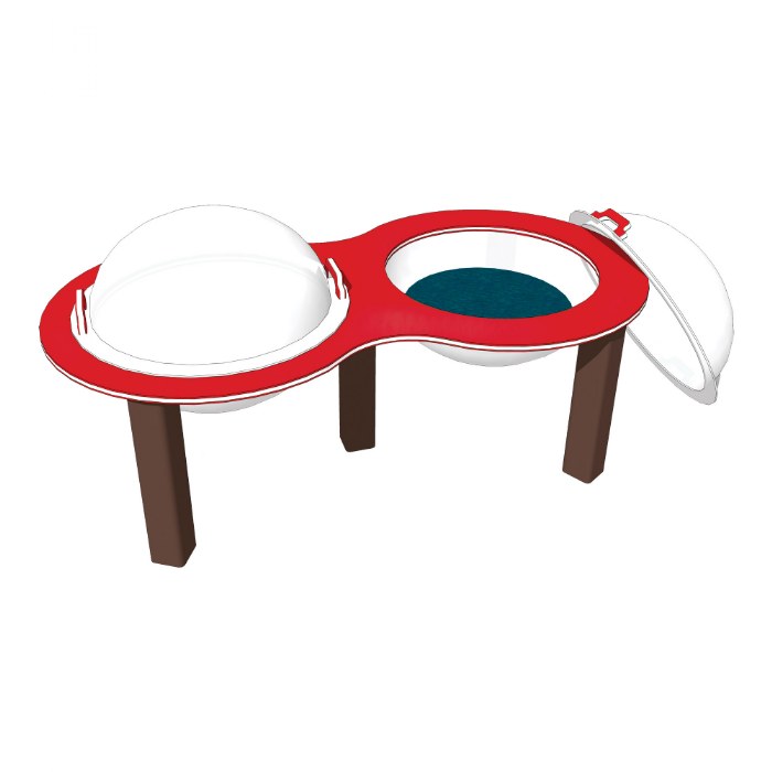 Primary Image of Double Nature Bowl - Portable - Red/Chocolate