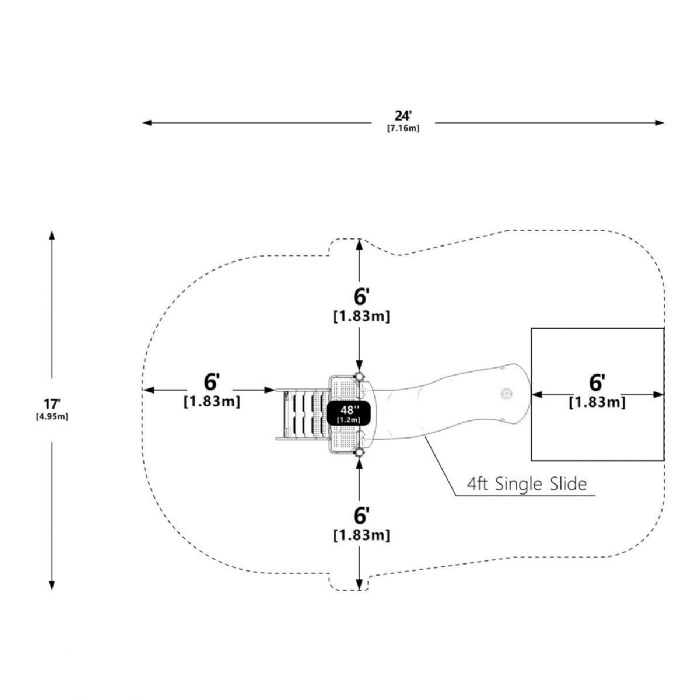 Alternate Image #1 of 4' Freestanding Single Slide