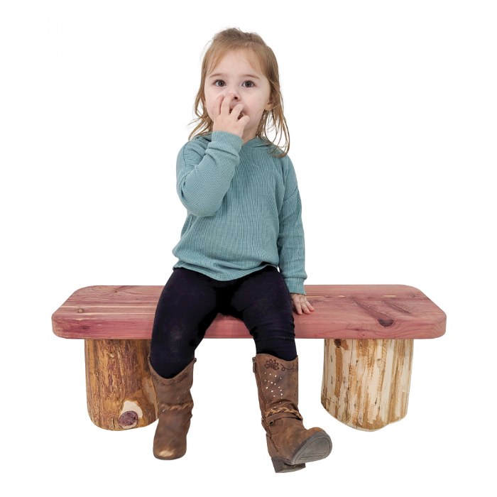 Alternate Image #1 of Wood Slab Leg Bench - Toddler