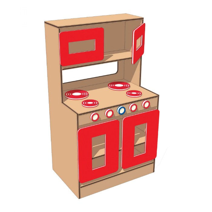 Primary Image of Kid Kitchen Stove & Microwave - Red