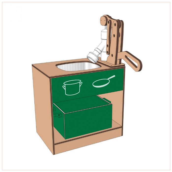 Primary Image of Kid Kitchen Stainless Steel Sink with Pump