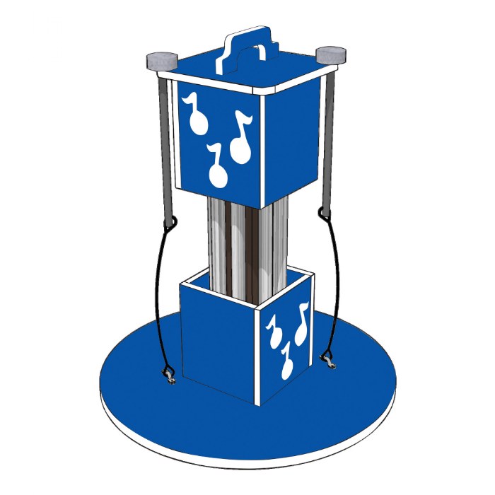 Alternate Image #1 of Portable Square Chime - Blue