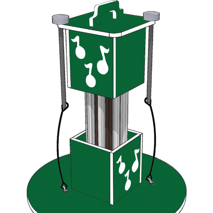 Alternate Image #1 of Portable Square Chime - Green