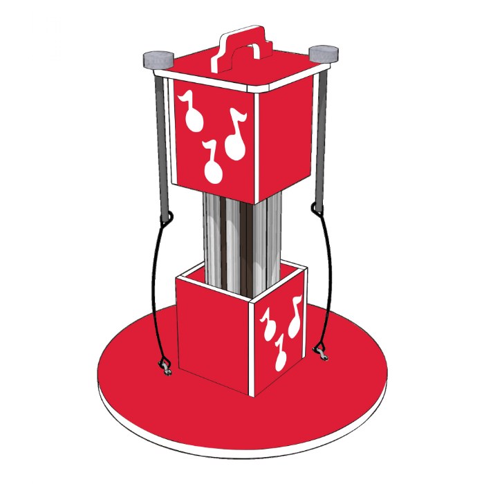 Alternate Image #1 of Portable Square Chime - Red